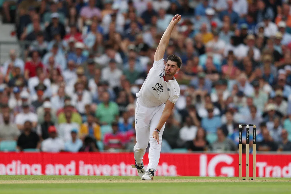 Cricket - International Test Match Series - Fifth Test - England v India - Kia Oval, London, Britain - August 2, 2025 England's Josh Tongue in action Action Images via Reuters/Paul Childs