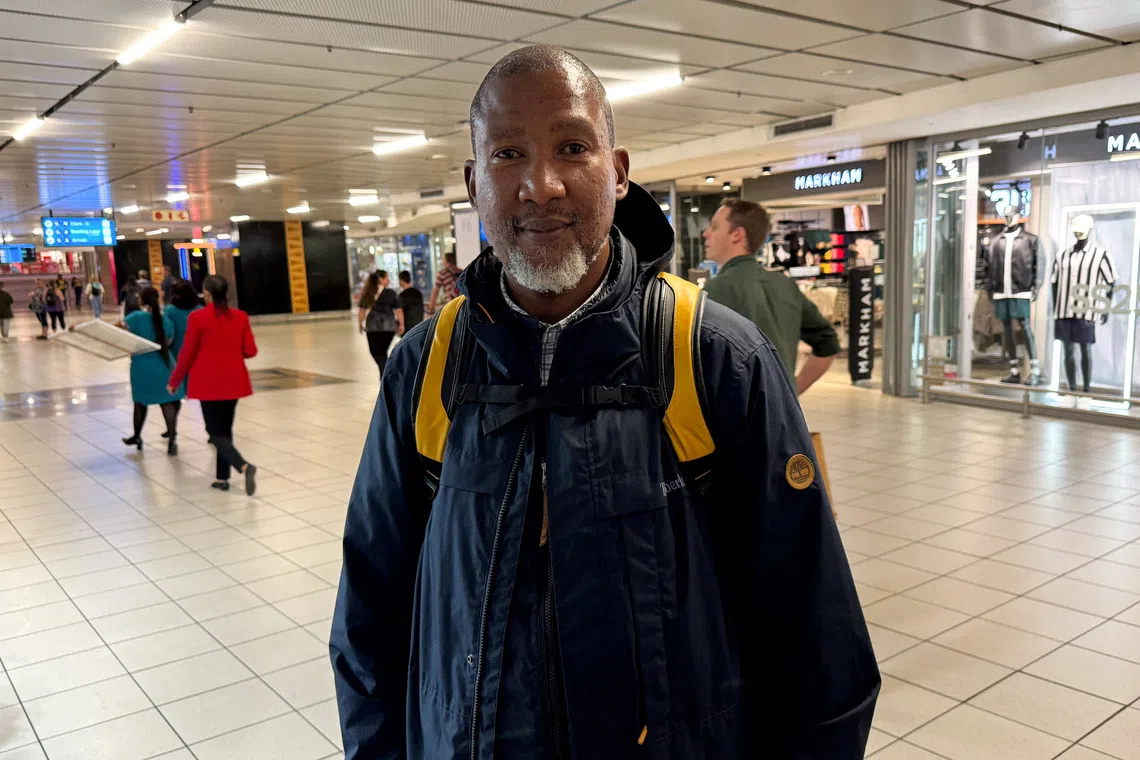 FILE PHOTO: Mandla Mandela, grandson of Nelson Mandela, prepares to board a flight to Tunisia to join the Global Sumud Flotilla aiming to deliver humanitarian supplies to Gaza, at O.R. Tambo International Airport in Johannesburg, South Africa, September 3, 2025. REUTERS/Siyabonga Sishi/File Photo
