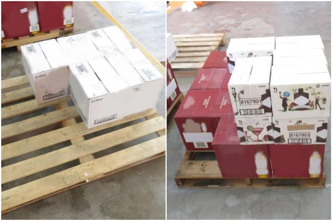 Liquor found at the loading/unloading bay of the self-storage facility.