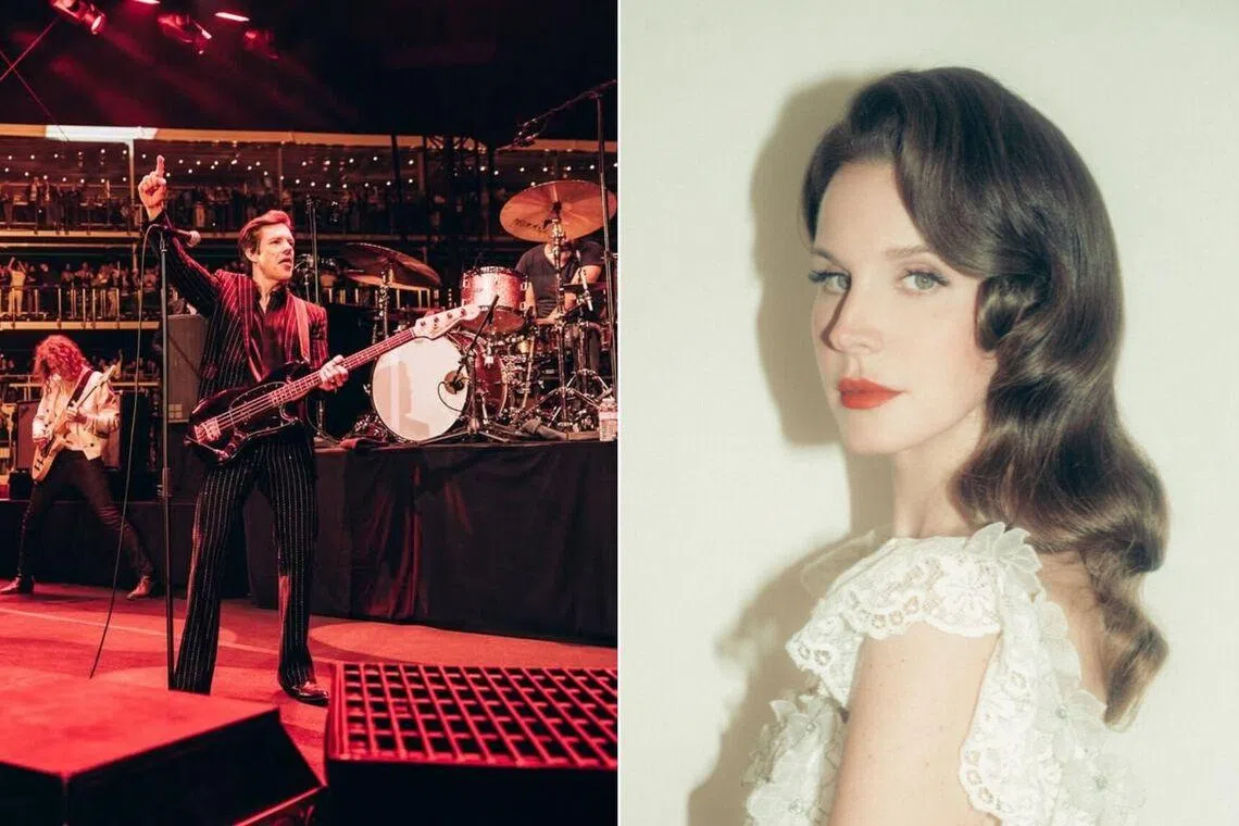 The Killers (right) will perform on Oct 10, while Lana Del Rey (left) will be performing on Oct 11.