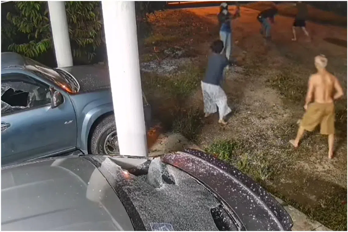 The attackers set off firecrackers and splashed paint outside the family’s home, and smashed the windows of two cars.