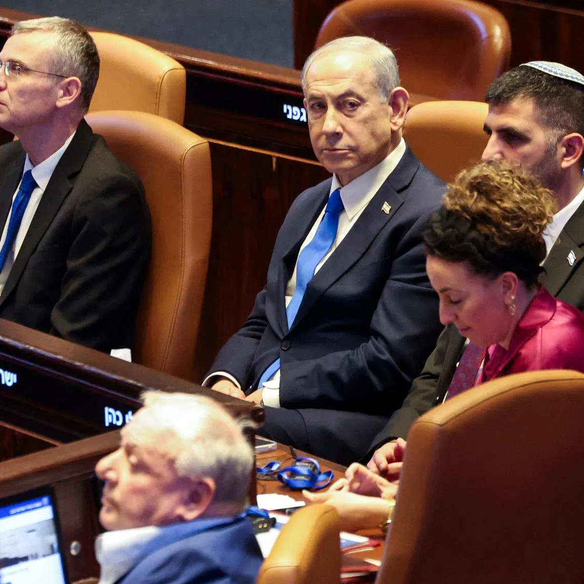 Israeli Prime Minister Benjamin Netanyahu attends a session of the Knesset, Israel's parliament, in Jerusalem, January 26, 2026. REUTERS/Ronen Zvulun