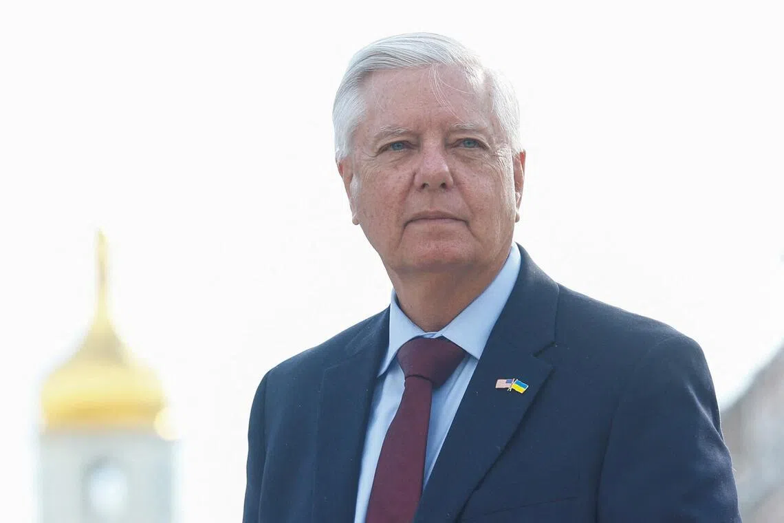 US Senator Lindsey Graham in Kyiv, Ukraine, on July 10. He died at age 71 on July 11.