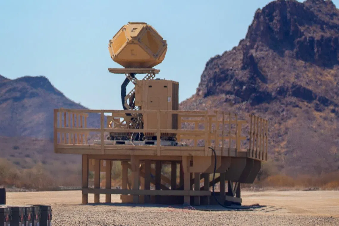 The Ku-band Radio Frequency Sensor is a 360-degree radar that provides persistent detection, identification and tracking of drone threats.