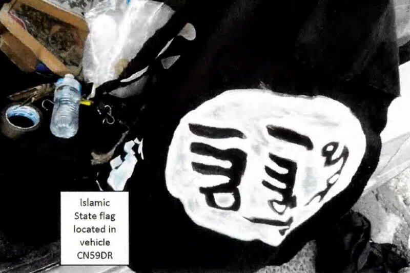 Among the court exhibits in the case against the Bondi beach shooters was a home-made Islamic State flag  found in the car of Naveed Akram.