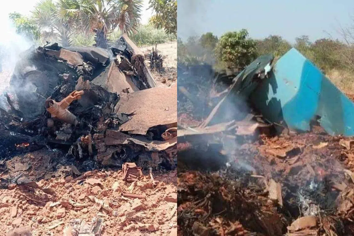 Photos said to show the scene of the crash that were uploaded to social media.