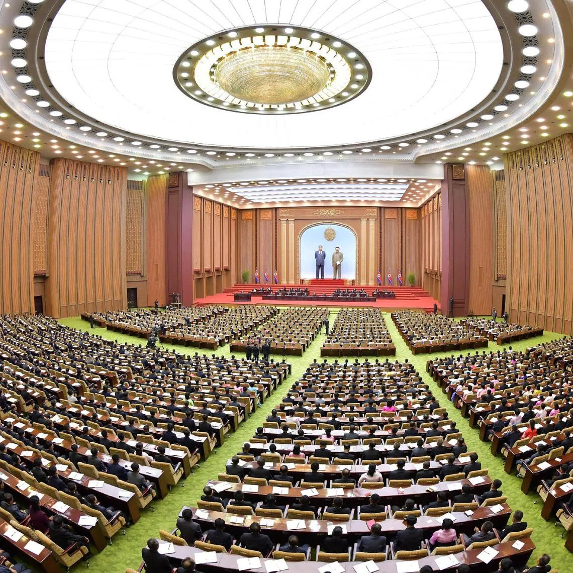 FILE PHOTO: General view of the Supreme People's Assembly (SPA) of the Democratic People's Republic of Korea (DPRK), in Pyongyang, North Korea, in this photo taken on September 7, 2022, released by North Korea's Korean Central News Agency (KCNA). KCNA via REUTERS/File Photo.