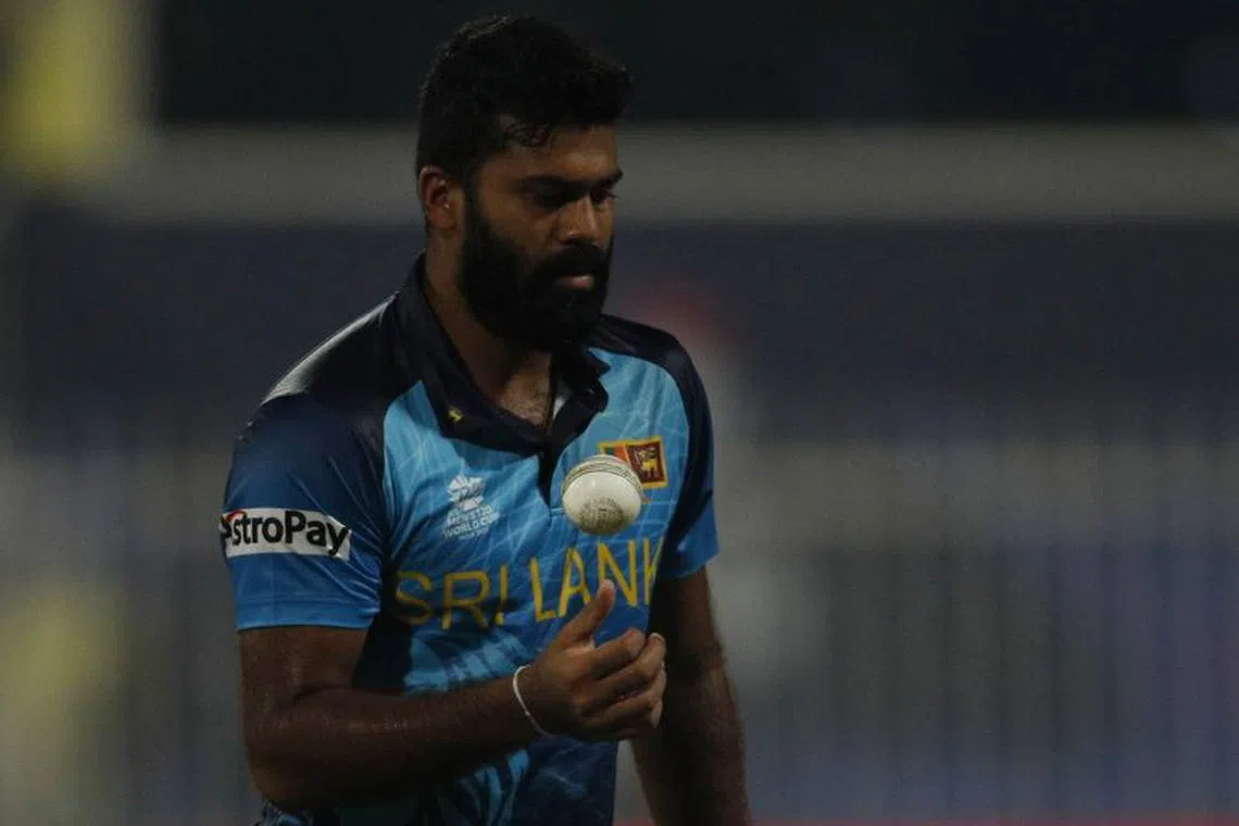 FILE PHOTO: Cricket - ICC Men's T20 World Cup - Super 12 - Group 1 - England v Sri Lanka - Sharjah Cricket Stadium, Sharjah, United Arab Emirates - November 1, 2021 Sri Lanka's Lahiru Kumara in action REUTERS/Hamad I Mohammed/File Photo