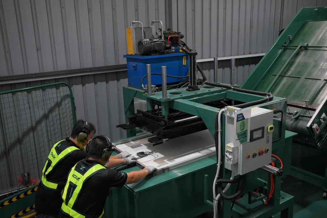 The facility aims to recover, recycle and reuse as much as 96 per cent of each solar panel.