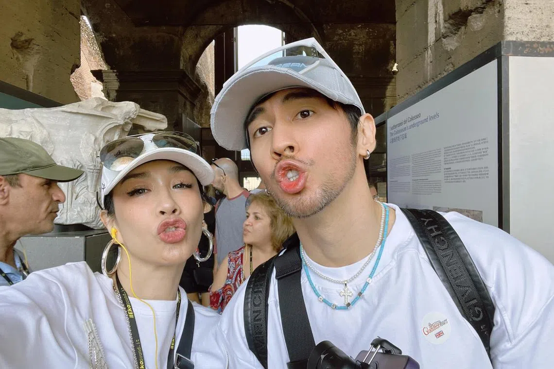 Hong Kong actress Christy Chung and her husband, Chinese actor-singer Shawn Zhang.