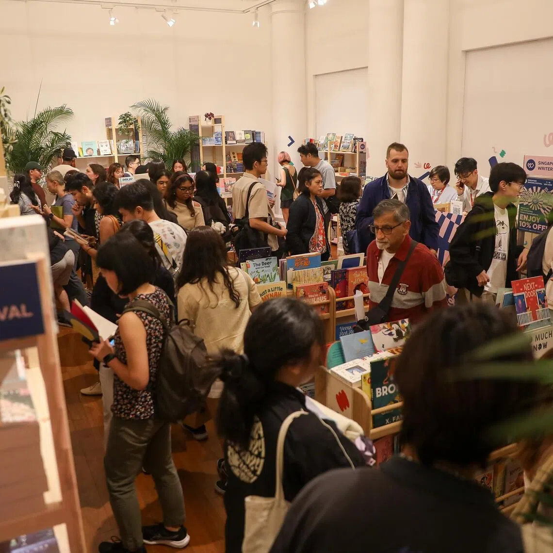 The packed Singapore Writers Festival bookstore at The Arts House.