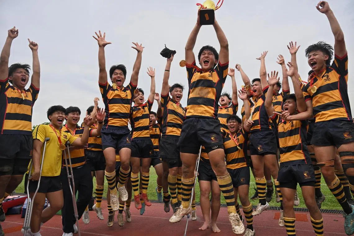 ACS(I) clinched their 10th consecutive A Division rugby title over rivals Raffles Institution.
