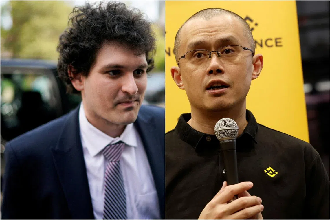 Former crypto kings, Sam Bankman-Fried (left) and Zhao Changpeng, both face prison time after parallel falls from power.