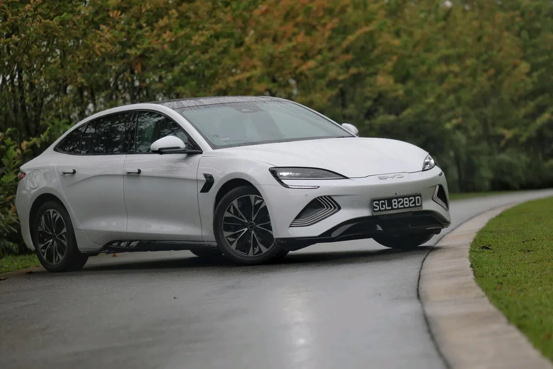 Outdoor shoot for the new version of BYD Seal, which comes with lower horsepower and a more attractive price tag, on Aug 14, 2024.