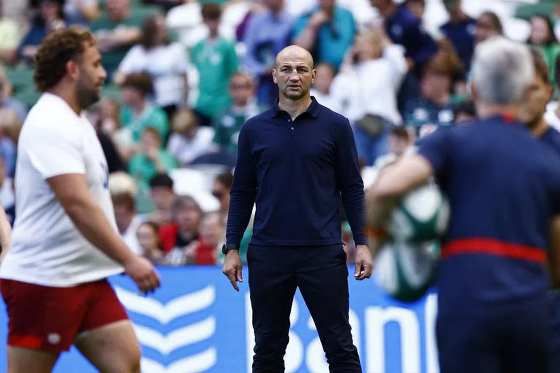 FILE PHOTO: Rugby Union - Ireland v England - World Cup warm-up - Aviva Stadium, Dublin, Republic of Ireland - August 19, 2023 England head coach Steve Borthwick before the match REUTERS/Clodagh Kilcoyne/File Photo