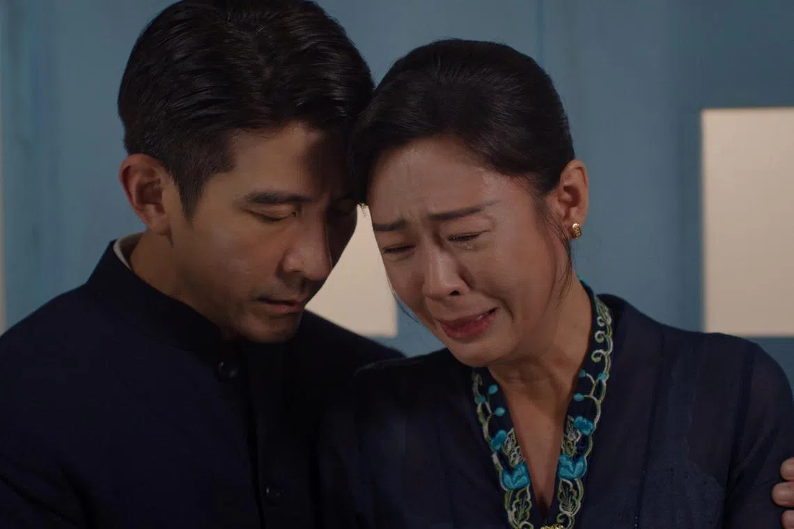 Taiwanese actor Hsiu Chieh-kai (left) and Jesseca Liu play a bereaved couple whose son is killed in Emerald Hill - The Little Nyonya Story.