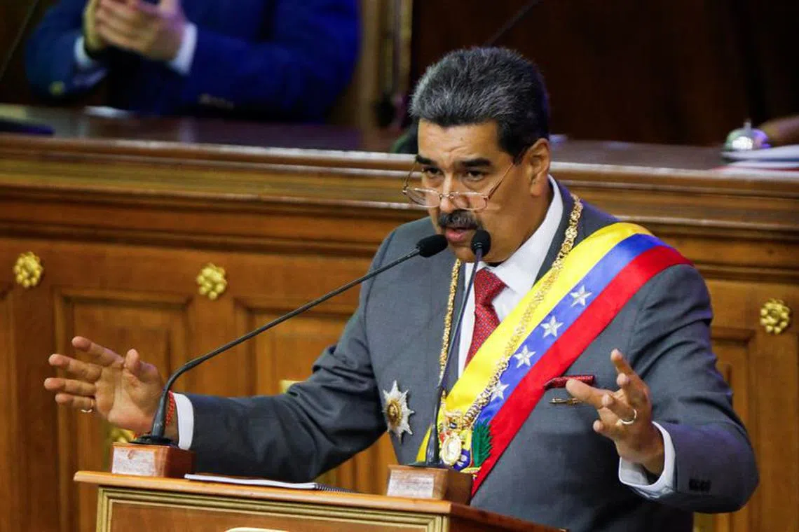 Venezuela's President Nicolas Maduro delivers his annual address to the nation at the National Assembly, in Caracas, Venezuela January 15, 2024. REUTERS/Leonardo Fernandez Viloria