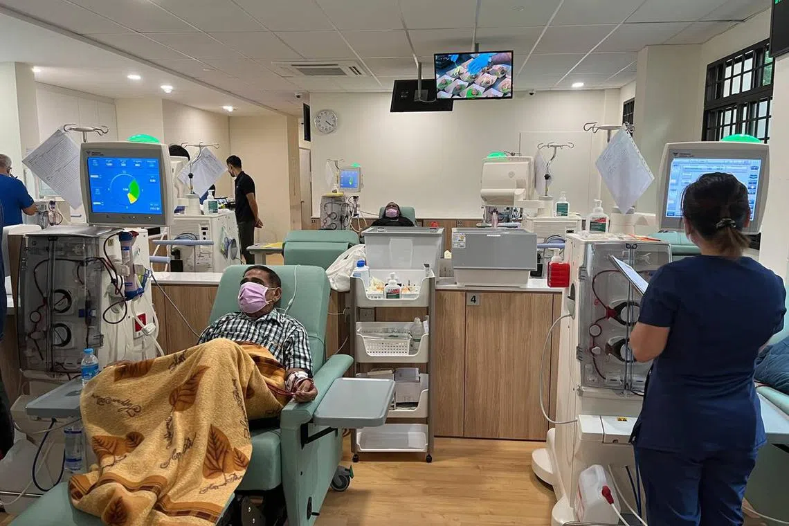Patients undergoing dialysis at the San Wang Wu Ti-KDF Dialysis Centre in Admiralty Link.