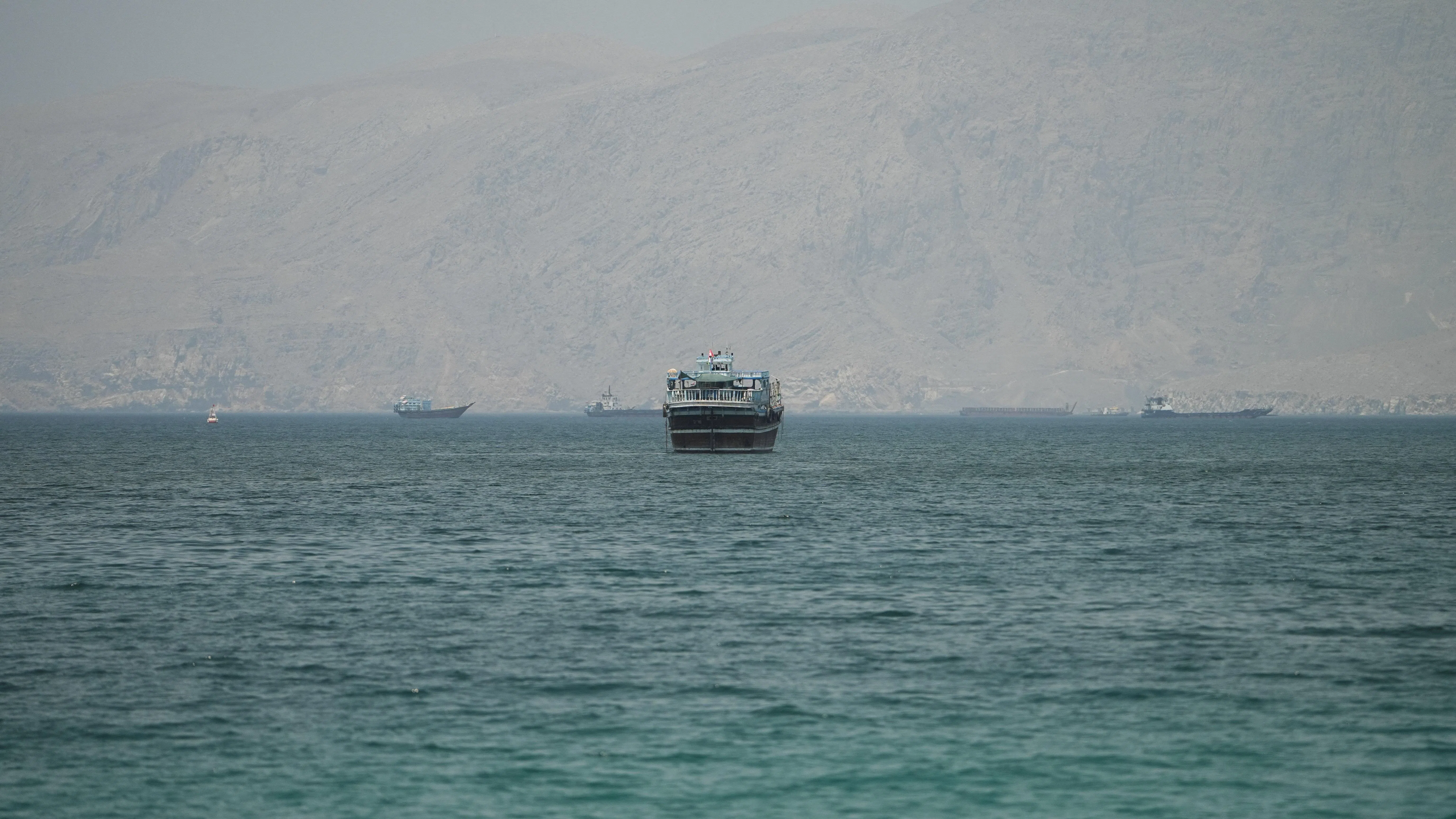 Vessels at the Strait of Hormuz, as seen from Musandam, Oman, June 22, 2026. REUTERS/Stringer