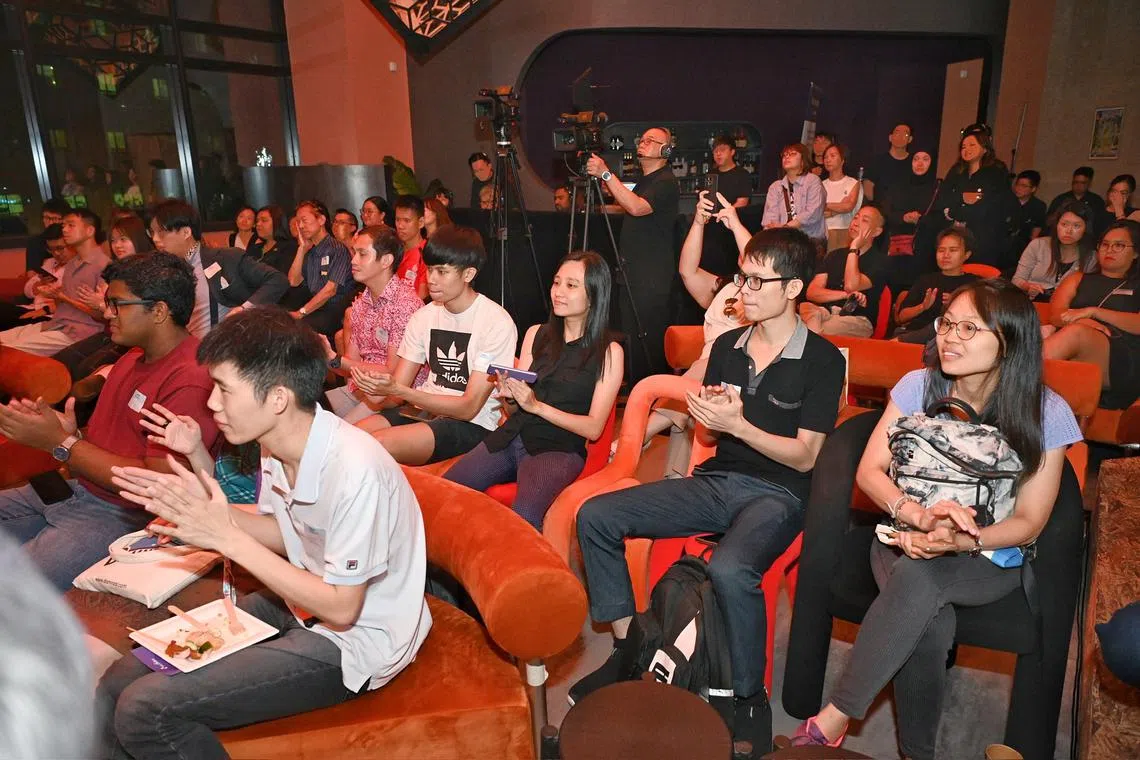 Attendees of the third edition of ST Podcasts Live which includes two podcast recordings on June 3, 2025 at 9 Raffles Place, Republic Plaza.