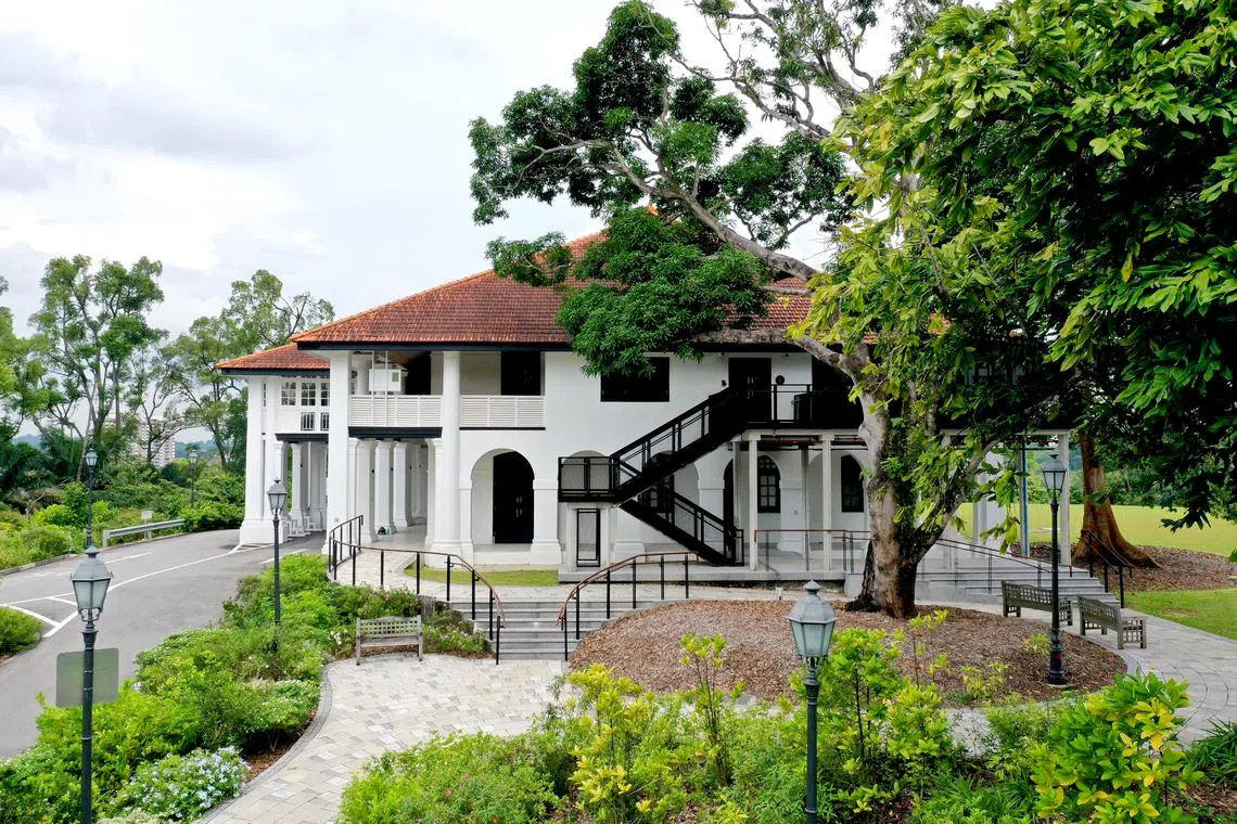 No 7 Gallop Road (Inverturret) after restoration with a new escape staircase in the exterior of the building.