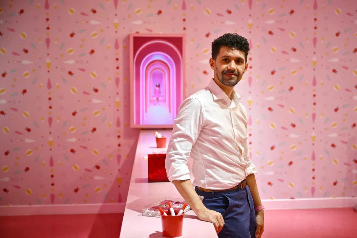 Tarek Amara, 35, English teacher at British Council, at Museum of Ice Cream Singapore.
