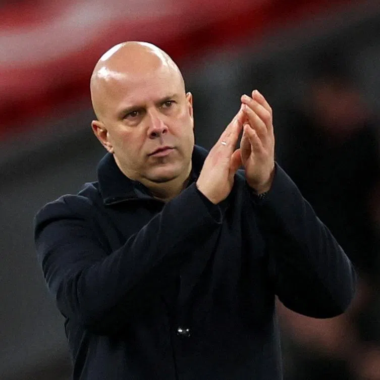 FILE PHOTO: Soccer Football - FA Cup - Third Round - Liverpool v Barnsley - Anfield, Liverpool, Britain - January 12, 2026 Liverpool manager Arne Slot celebrates after the match REUTERS/Phil Noble/File Photo