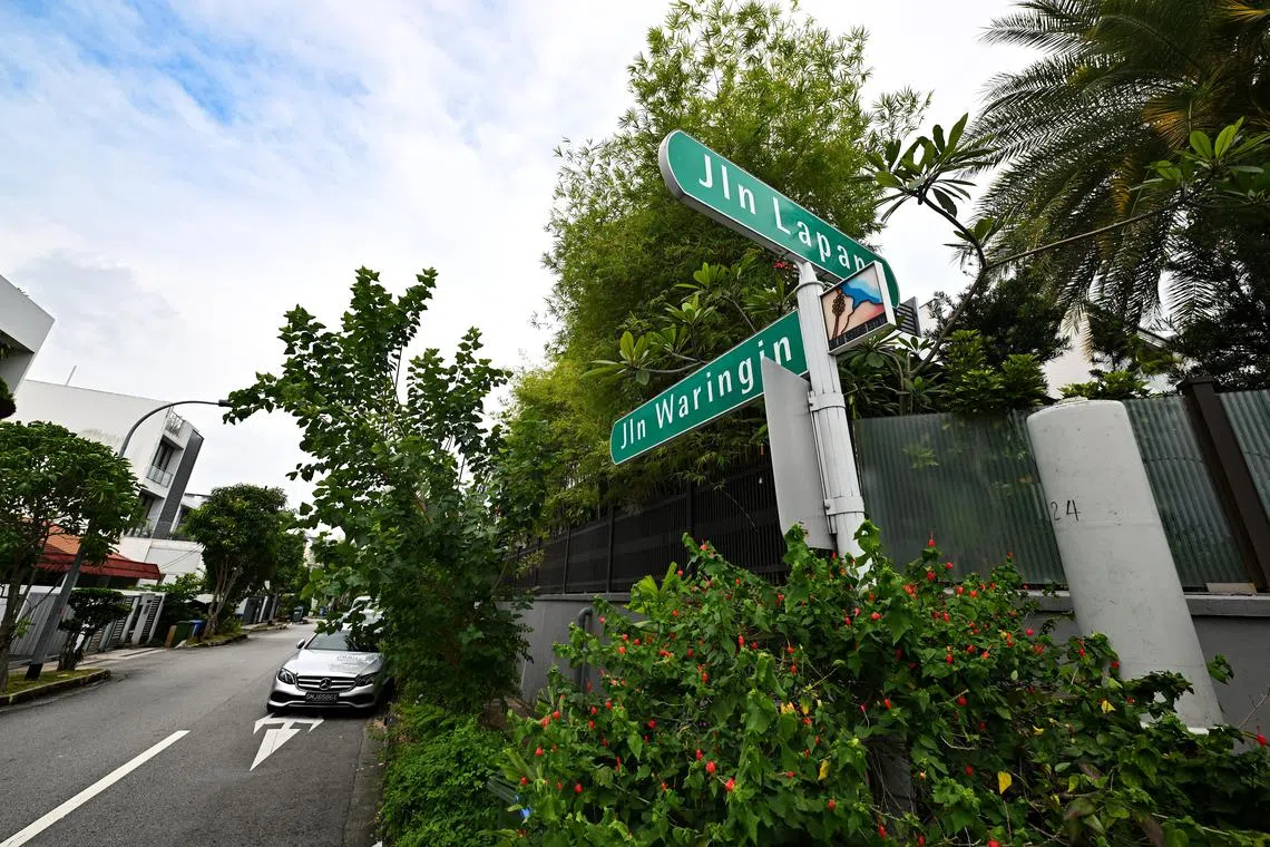(New owner of house requested not to show exterior photo of house as he is going to sell it but allow reporter and photojournalist into the house for interview.) Jln Waringin on Oct 19, 2022. Woo May Hoe has a house along this stretch.