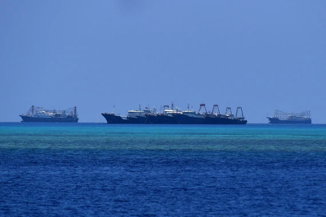 Five buoys carrying the national flag were set up from May 10 to 12 in five areas within the EEZ, including the Whitsun Reef, where hundreds of Chinese maritime vessels moored in 2021.