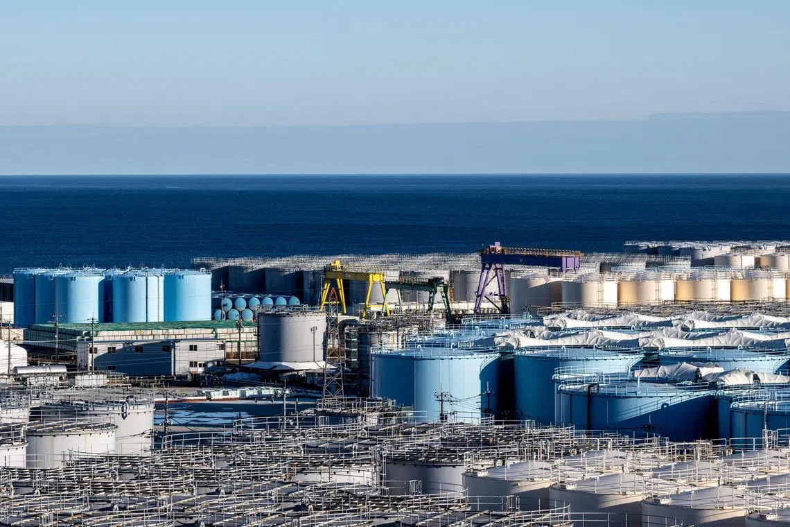 Storage water tanks at the Tokyo Electric Power Company's (Tepco) Fukushima Daiichi nuclear power plant.
