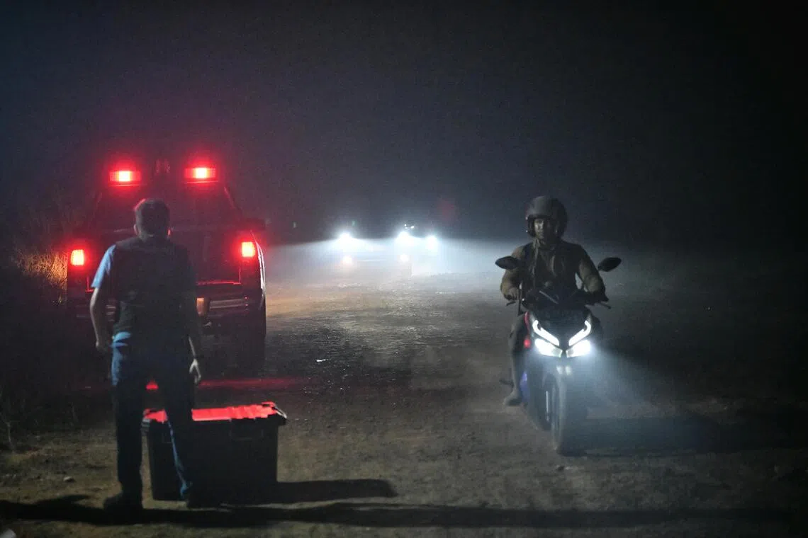 Visibility in Banjarbaru is heavily reduced at night when the smoke thickens. Local officials have distributed masks, urging people to stay indoors.