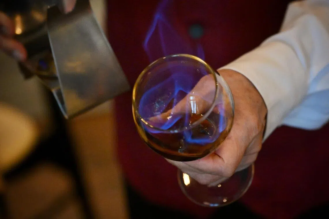 Foo no longer works behind the bar, though he still prepares eye-catching drinks like Russian coffee tableside.