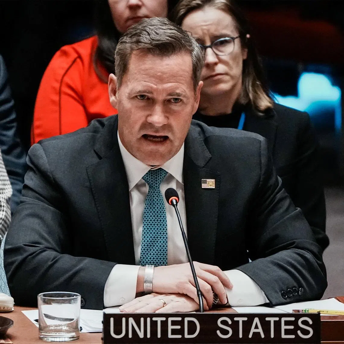 United States Ambassador to the United Nations Mike Waltz speaks during a meeting of the United Nations Security Council on Iran at the request of the United States at U.N. headquarters in New York City, U.S., January 15, 2026. REUTERS/Eduardo Munoz