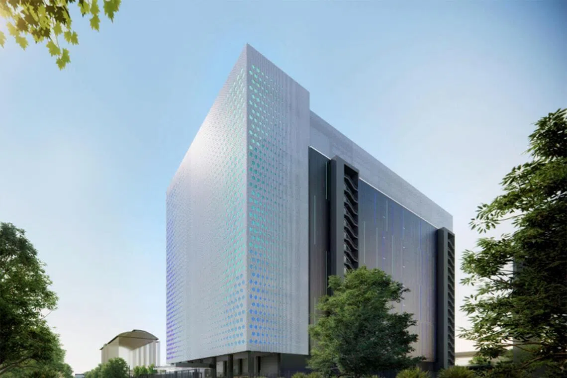 An artist's impression of the new data centre at Tuas