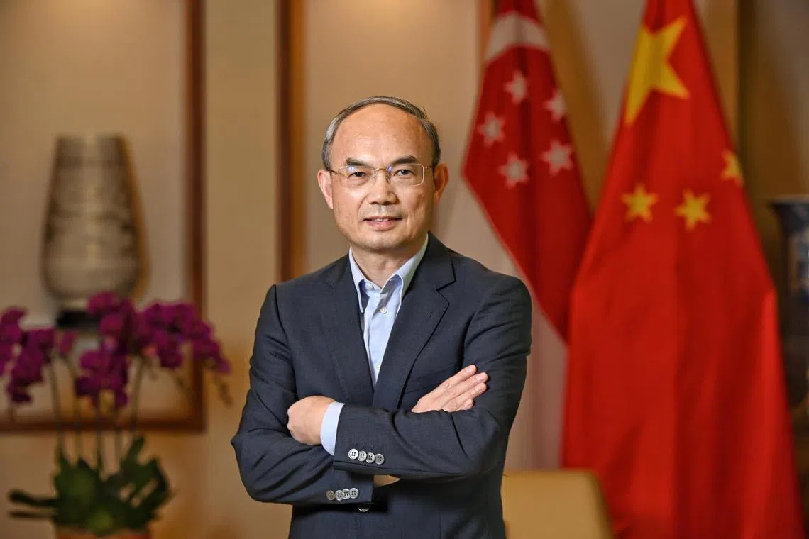 Picture taken at China Embassy on 24 September 2024 of Chinese ambassador to Singapore Cao Zhongming.
