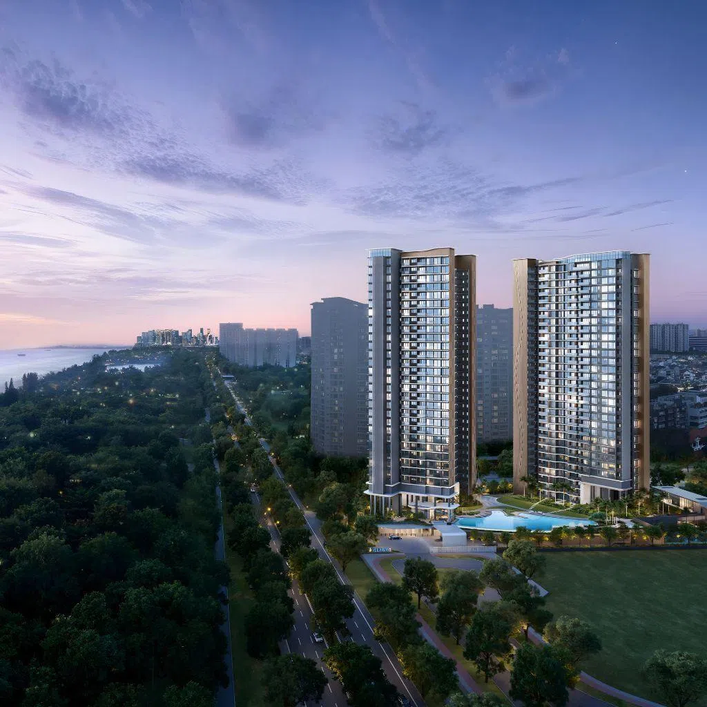 Vela Bay is located along the East Coast, with views towards the sea and surrounding greenery.