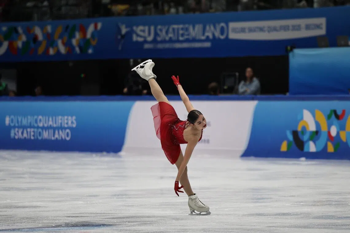 Adeliia Petrosian of Russia performs in the women's free skate during the ISU Skate to Milano Figure Skating Qualifier in Beijing on Sept 20, 2025.