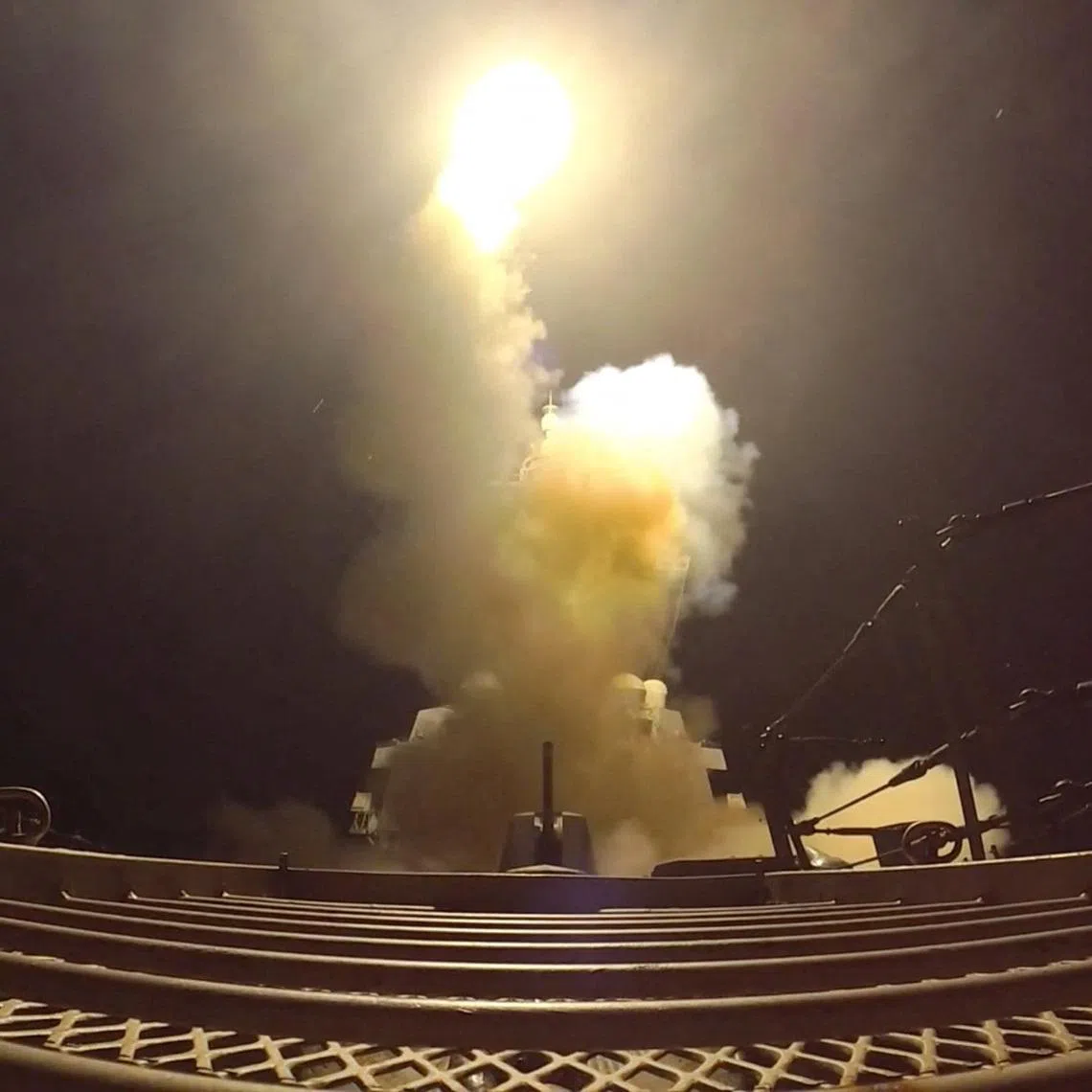 A projectile is fired during what the U.S. Central Command (CENTCOM) said were strikes on Iran, in this screen grab taken from a handout video released on July 12, 2026. U.S. Central Command/Handout via REUTERS