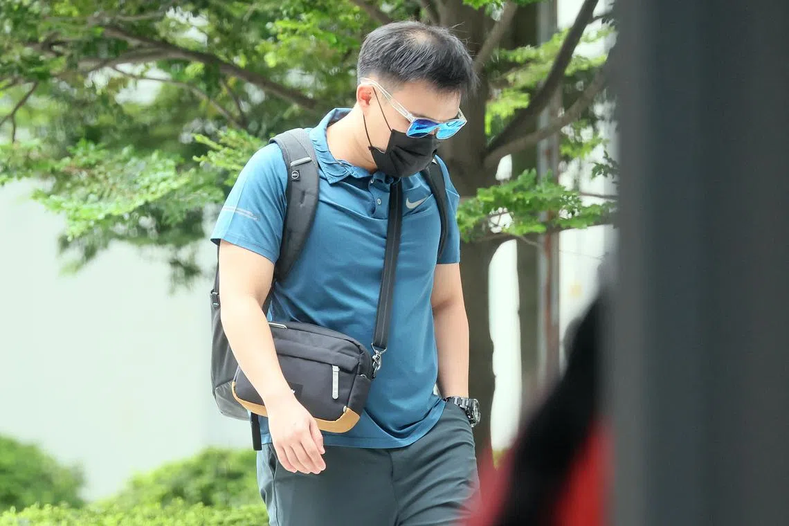 ID confirmed by Photog Kelvin Chng and Andrew ST//

 Dominic Quek Chun Hua arriving at State Courts on Mar 12, 2024//


4. Quek Chun Hua Dominic: He's involved in a graft case linked to SATS.

 Pleading guilty at 11am in 11B (Nadine)

An earlier report: https://www.straitstimes.com/singapore/courts-crime/sats-officer-allegedly-obtained-bribes-and-cheated-hdb-into-giving-him-nearly-320k-in-housing-loan

Dominic Quek Chun Hua, 33??At the time of the alleged offences, 
Dominic Quek was an operations manager at Tom’s Tyre, which sells accessories for vehicles,