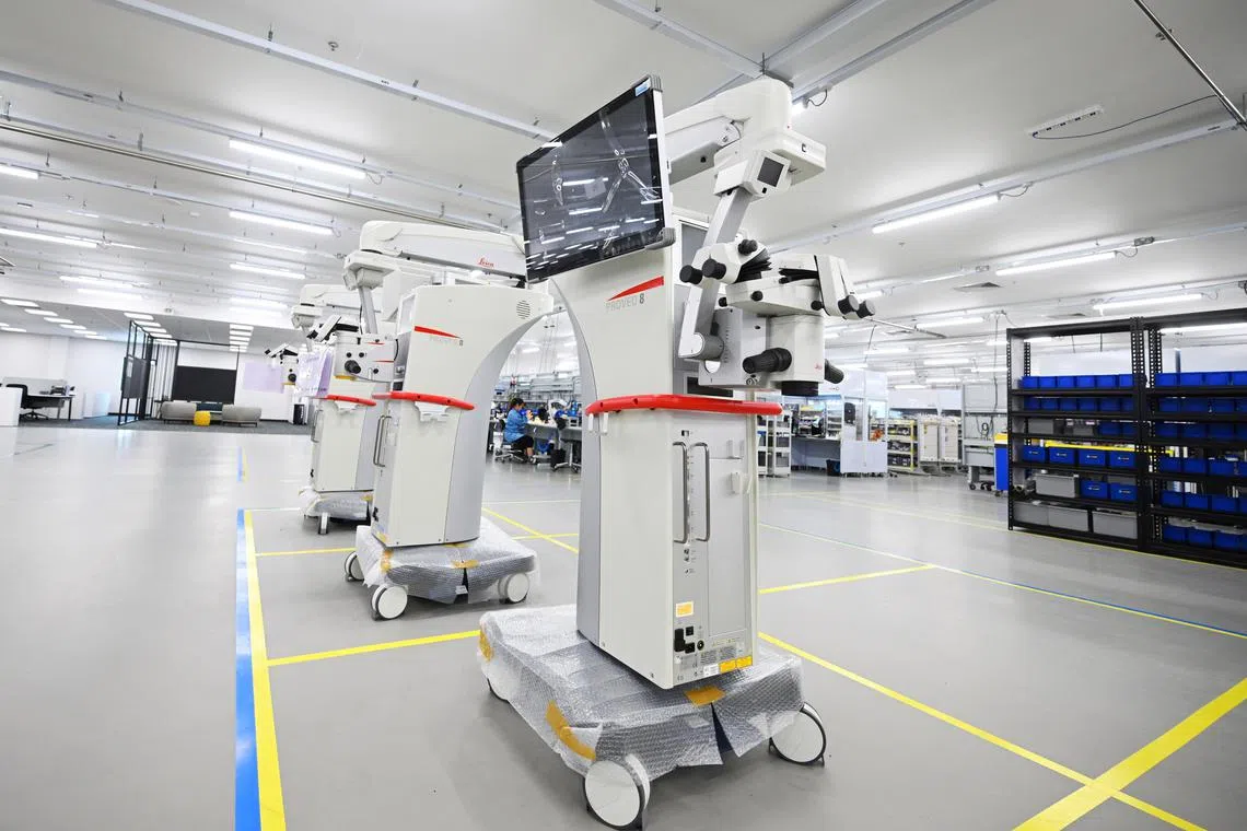 A machine developed by Leica to be used in ophthalmic surgeries. 

ST Photo: Azmi Athni