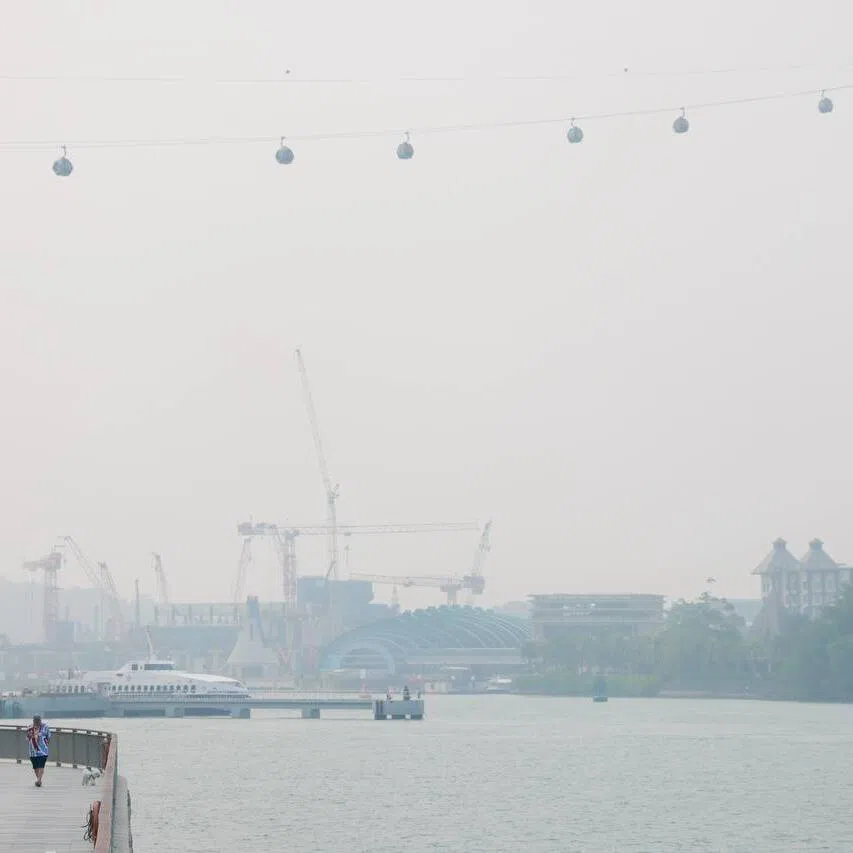 Hazy conditions seen near Keppel Bay on Oct 7.