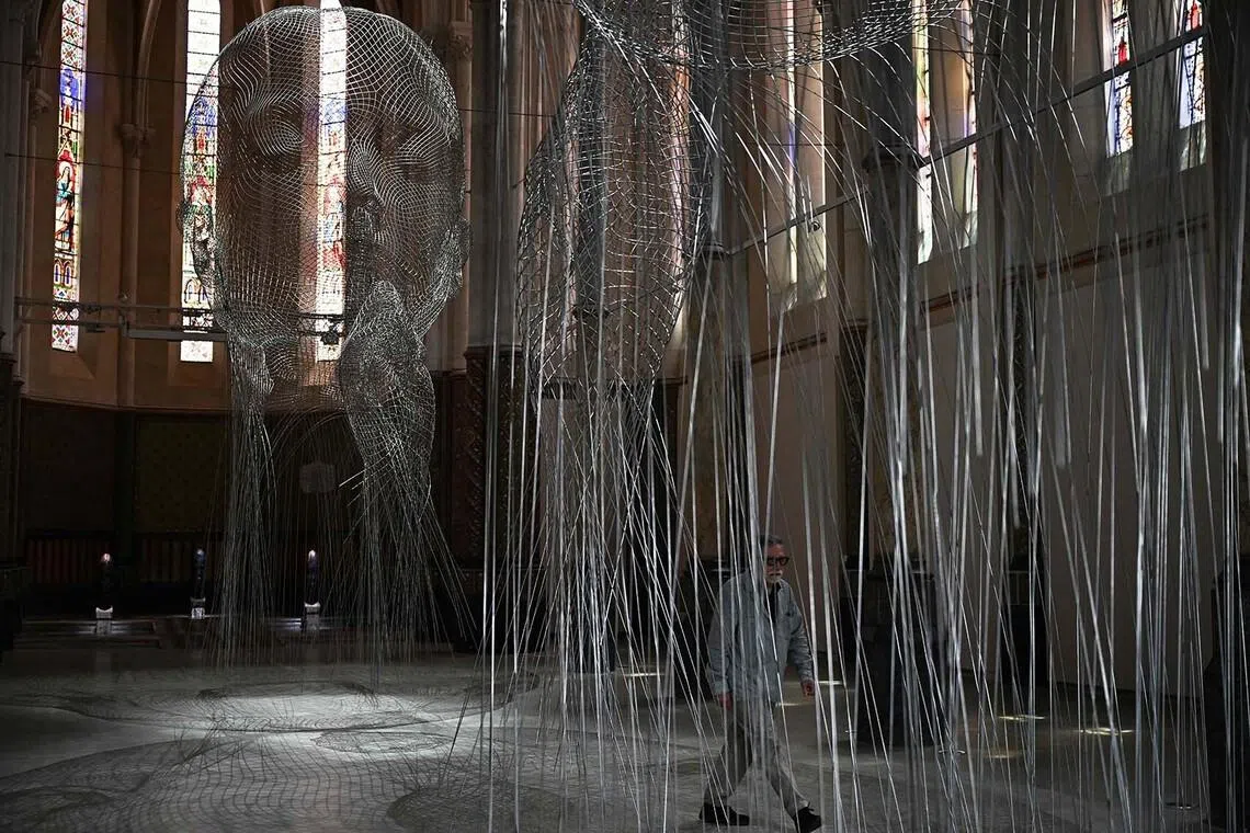 Spanish artist Jaume Plensa during the media day of his exhibition Mirage at the Carre Sainte-Anne in Montpellier, southern France, on June 1.