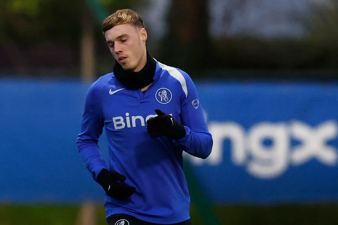 Soccer Football - UEFA Champions League - Chelsea Training - Cobham Training Centre, Cobham, Britain - November 24, 2025 Chelsea's Cole Palmer during training Action Images via Reuters/Andrew Couldridge