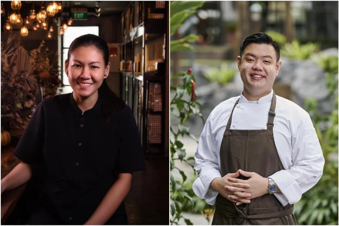Chef Johanne Siy of Lolla (left) and Kevin Wong, chef and owner of Restaurant Seroja Singapore.