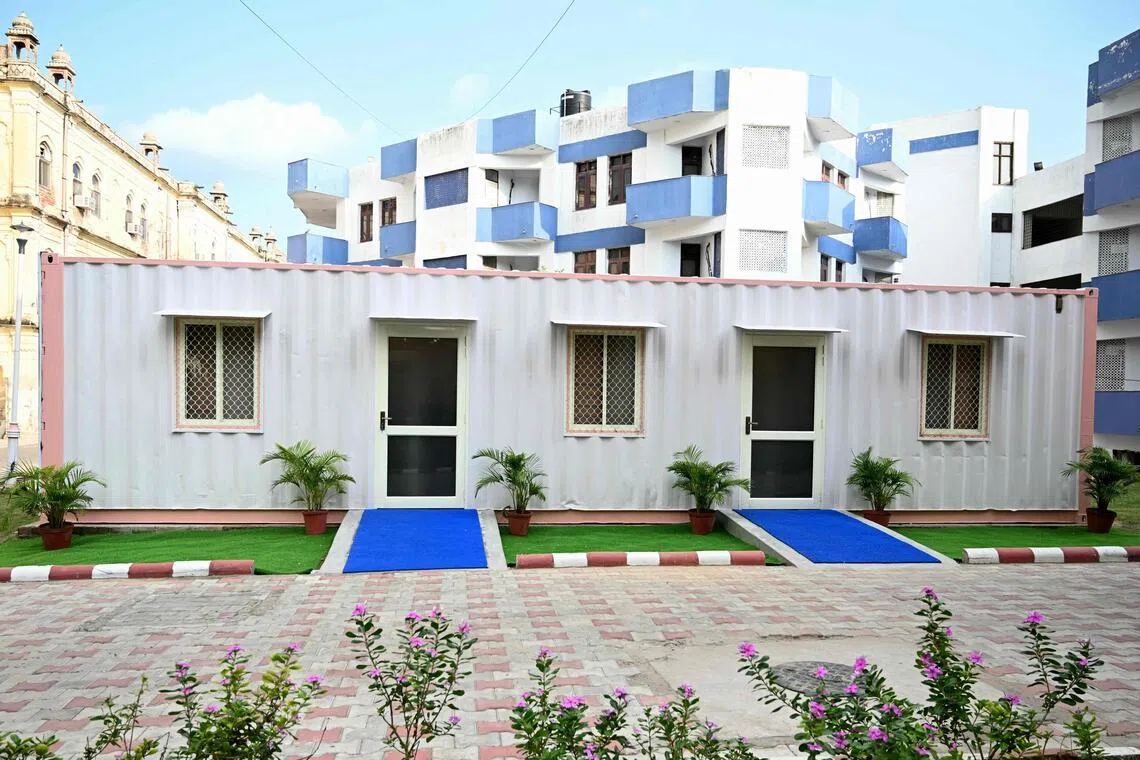 A view of India’s first container-based accommodation for sportspersons preparing to participate in the upcoming Asian Games Aichi-Nagoya 2026, on Sept 3.