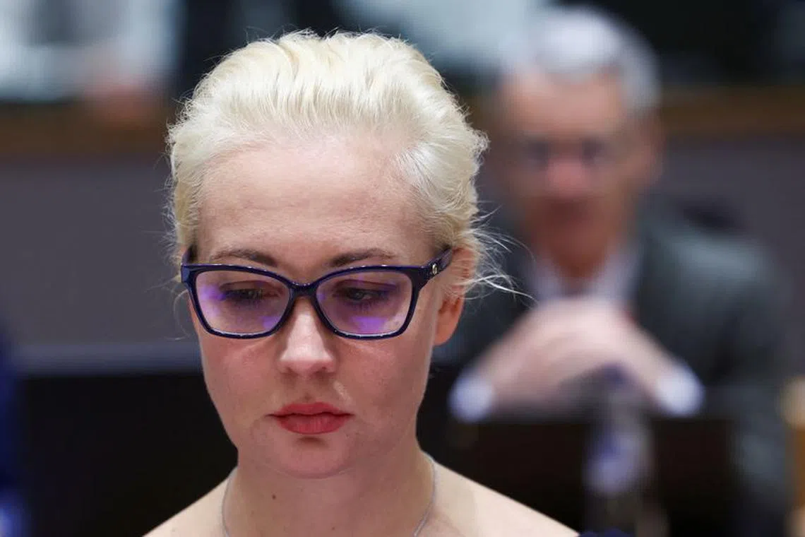 Yulia Navalnaya, the widow of Alexei Navalny, takes part in a meeting of European Union foreign ministers in Brussels, Belgium February 19, 2024. REUTERS/Yves Herman/Pool