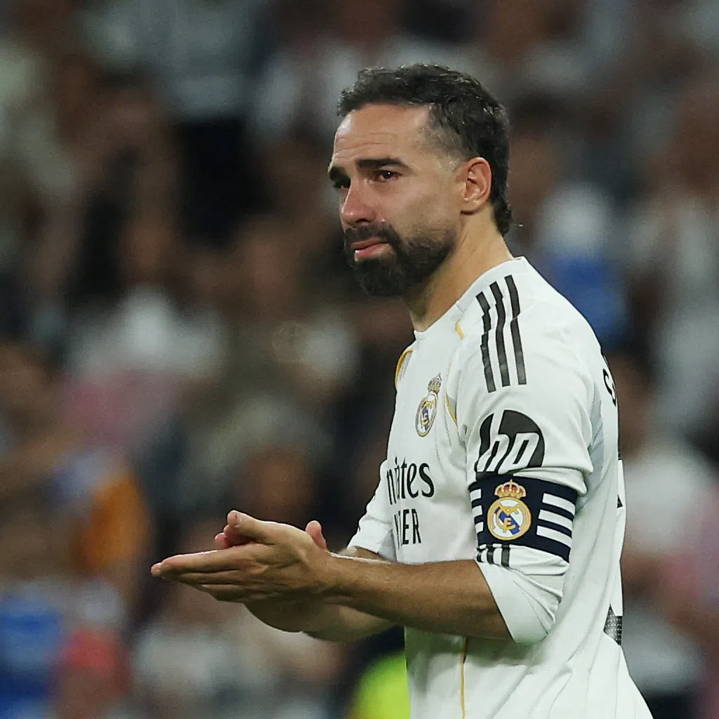 Soccer Football - LaLiga - Real Madrid v Athletic Bilbao - Santiago Bernabeu, Madrid, Spain - May 23, 2026 Real Madrid's Dani Carvajal reacts after playing his last match for the club REUTERS/Kacper Pempel