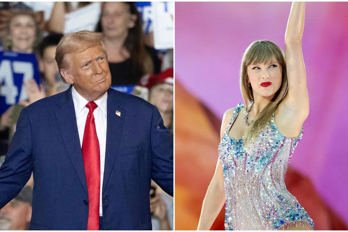 Taylor Swift has not yet publicly thrown her weight behind any presidential candidate but has previously been critical of Mr Trump.