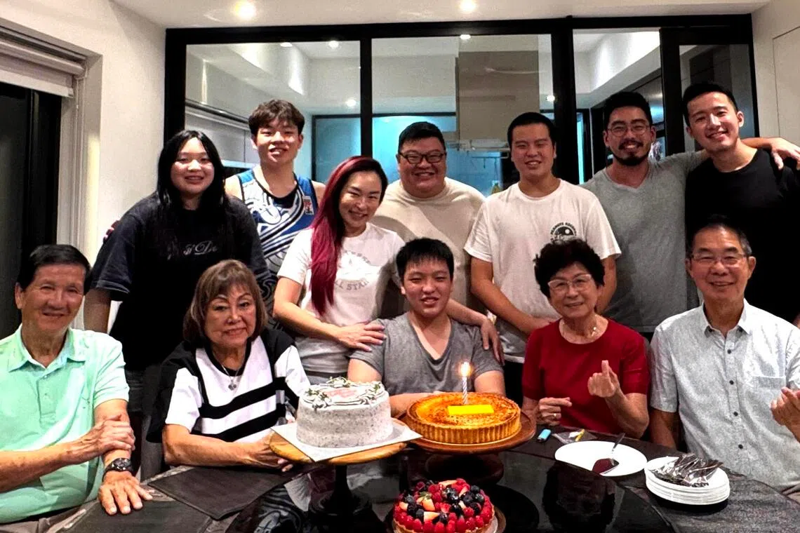 Hegen CEO Yvon Bock (fifth from left) and her family celebrating Mother's Day in May, which also coincided with her son Lucas' birthday.