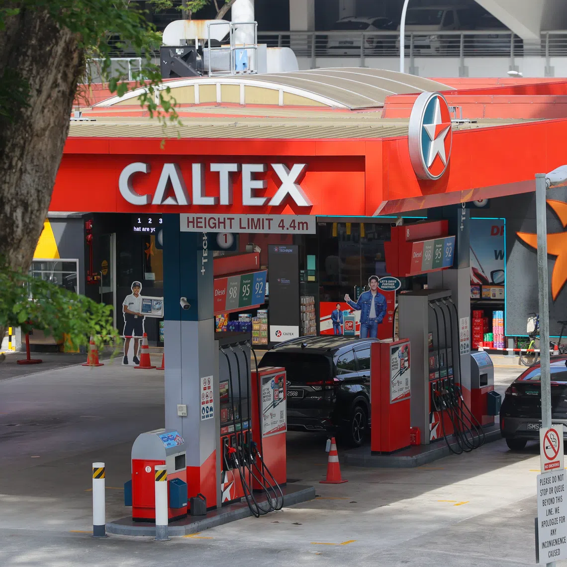 Chevron Singapore operates under the Caltex brand for retail petrol and diesel.